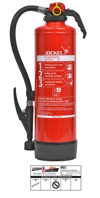 Jockel W6JX34 6l Feuerlöscher Wasserfeuerlöscher 34A = 10LE inkl. Plakette