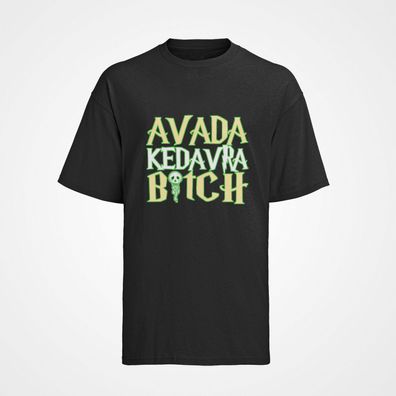 Herren T-Shirt Bio Baumwolle Funny Harry Potter Zauber Avada Kedavra Bitch