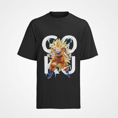 Herren T-Shirt Bio Baumwolle Dragon Ball Son Goku Saiyajin Anime