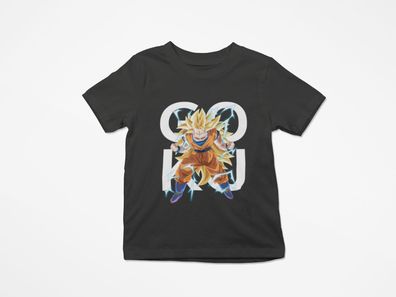 Bio Baumwolle Kinder T-Shirt Dragon Ball Son Goku Saiyajin Anime