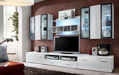 Wohnwand Designer TV-Ständer Wohnzimmer Einrichtung Holz Modern Möbel
