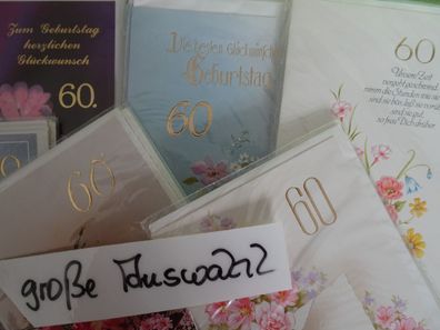 Grußkarten zum 60. en Blumen Bier Wein Prost bunt fröhlich Taunus Card Markenware