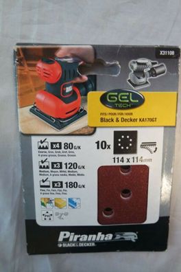 Piranha X31108 Schleifpapier Black Decker 114x114 mm gelocht,