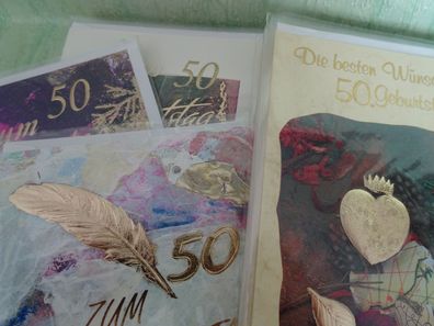 Grußkarten zum 50. en Taunus Card geprägt folienverziert