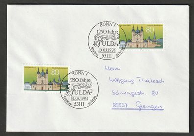 BRD 1250 Jahre Fulda Stadtbild von Fulda mit Kloster 10.03.1994