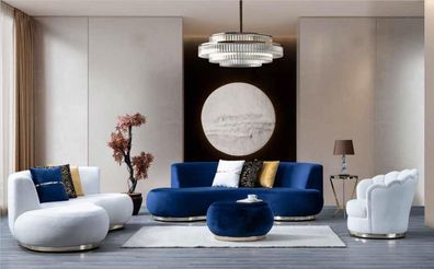 Designer Wohnzimmermöbel-Kollektion Sofagarnitur Luxus Dreisitzer Sessel