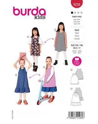 burda style Papierschnittmuster Kleid für Kinder #9238