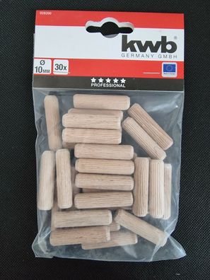 KWB Holzdübel geriffelt 10x40 mm 30 Stück