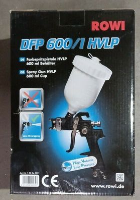 Rowi Druckluft-Farbspritzpistole HVLP 600 ml DFP 600/1 Pro
