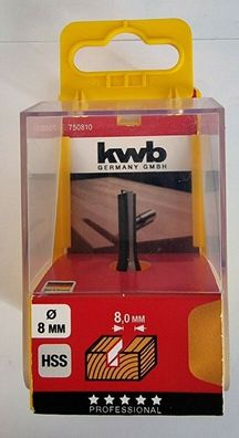 KWB 8mm HSS - Nutfräser für Oberfräse Fräser 8x20mm Zweischneider