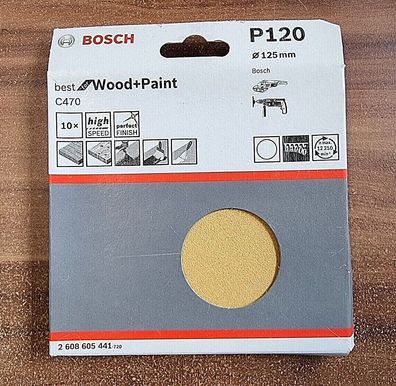 Bosch Schleiffblatt C470 10St Wood + Paint Ø 125mm K120 2608605411