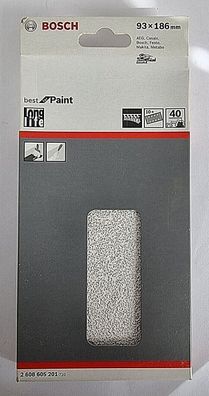BOSCH 10-teiliges Schleifpapier-Set für Schwingschleifer 93x186mm K40 2608605201