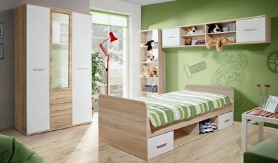 Kinderzimmer Set Bett Nachttisch Designer Kleiderschrank Modern Einrichtung 4tlg