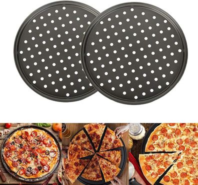 Pizzablech, Pizzaset 2 Stück, Antihaft Pizza Backblech mit