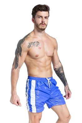 Herren Gloss Pants Freizeit Strandhose mit Kordelzug bund Jogging S M L XL Shorts