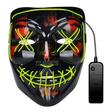 Halloween Maske, LED Purge Maske im Dunkeln Leuchtend, Leuchtendes Grün