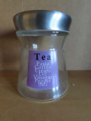 Aufbewahrungsglas Tea mit silbernem Deckel / ca. 800 ml -aglea
