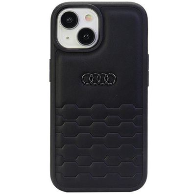 Handyhülle Case iPhone 15 Audi Serie GT schwarz Kunstleder Logo