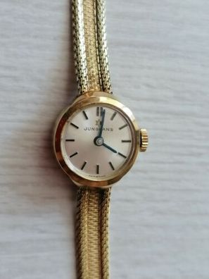 Gold Armband Uhr Junghans 585/14K, ca 14g, mechanisch Uhr, läuft gut, Handaufzug