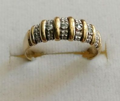 Goldring Gelbgold Ring 333 mit elegante Zirkonia, Gr.56