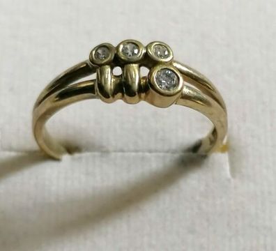 Goldring Gelbgold Ring 333 mit elegante Zirkonia, Gr.57