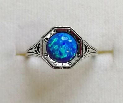 Silber Ring 925 mit elegante Opal, Antik style, Gr.51, Neu , Top!