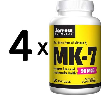 4 x Vitamin K2 MK-7, 90mcg - 60 softgels