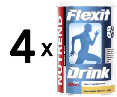 4 x Flexit Drink, Orange - 400g