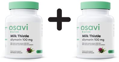 2 x Osavi Milk Thistle, Silymarin 100mg - 120 vegan caps