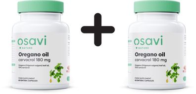 2 x Oregano Oil Carvacrol, 180mg - 60 enteric caps