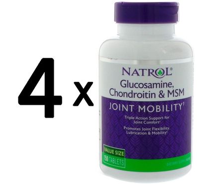 4 x Glucosamine Chondroitin MSM - 150 tabs