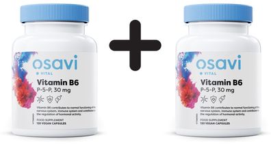 2 x Vitamin B6, P-5-P, 30 mg - 120 vegan caps