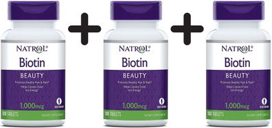 3 x Biotin, 1000mcg - 100 tabs
