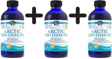 3 x Arctic Cod Liver Oil, 1060mg Orange - 237 ml.