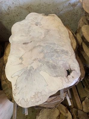 Baumscheibe, Holzscheibe, Tischplatte, ca. 100x50x5cm geschliffen