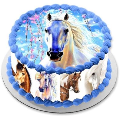 Essbar Horse Pferd Torte Tortenbild Fototorte Zuckerbild Geburstag 06