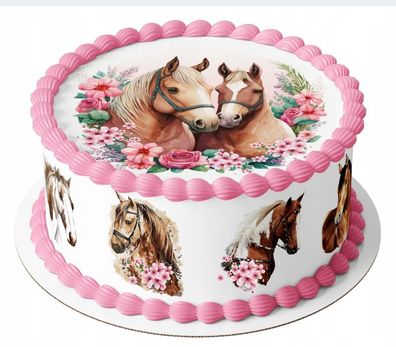 Essbar Horse Pferd Torte Tortenbild Fototorte Zuckerbild Geburstag 07