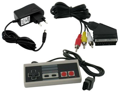 Nintendo NES Set Scart Kabel + Netzteil Stromkabel + Controller Gamepad für Nes
