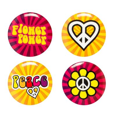 Buttons Hippie Peace