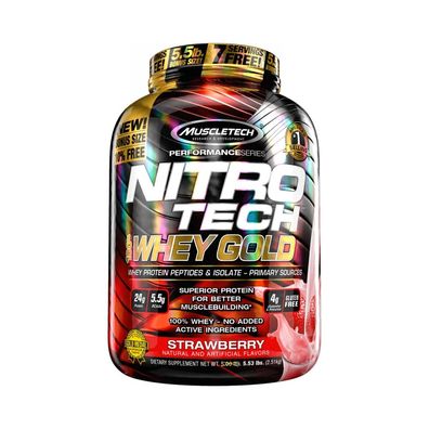 Muscletech Nitro Tech 100% Whey Gold (5lbs) Strawberry
