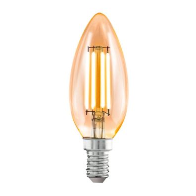 EGLO E14 C35 LED Leuchtmittel 270lm 4W 360° 2200K extra-warmweiss amber 35x98mm