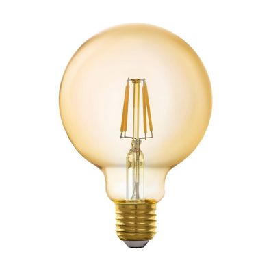EGLO Connect E27 G95 LED Leuchtmittel 500lm 4,9W 360° 2200K extra-warmweiss amber 95x