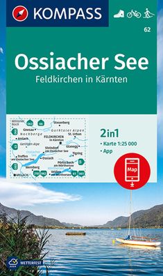 Kompass Wanderkarte 62 Ossiacher See, Feldkirchen in K?rnten 1:25.000: Wand ...