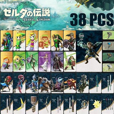 26/37/38 Stück Zelda Tears Of The Kingdom Amiibo Nfc Tag Karten für Switch Oled Game