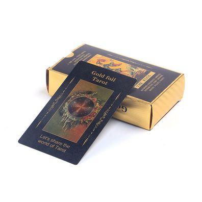 Oracle Tarot Card Cards in Black Wooden Box with Gold Foil Wight Set