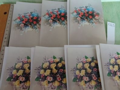7 Grußkarten Blumen neutral ohne Text JLM Lang West Germany