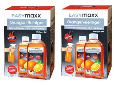 2x 3er Set Reinigungsmittel Konzentrat Orangen Universalreiniger Easymaxx NEU