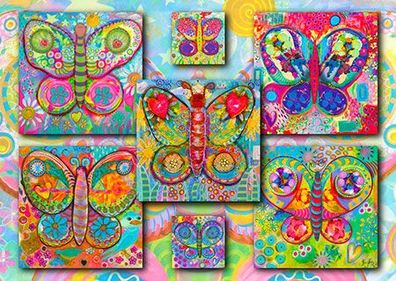 Collage mit Schmetterlingen