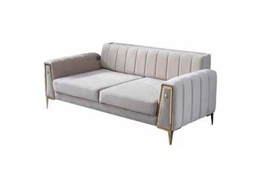 Moderner Weißer Dreisitzer Luxus Sofa Textilcouch Wohnzimmereinrichtung