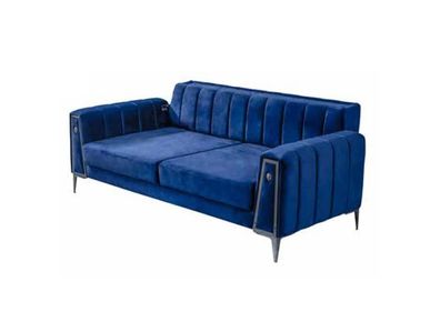 Blauer Textil Dreisitzer Moderne Designer Luxus Couch Wonhzimmermöbel